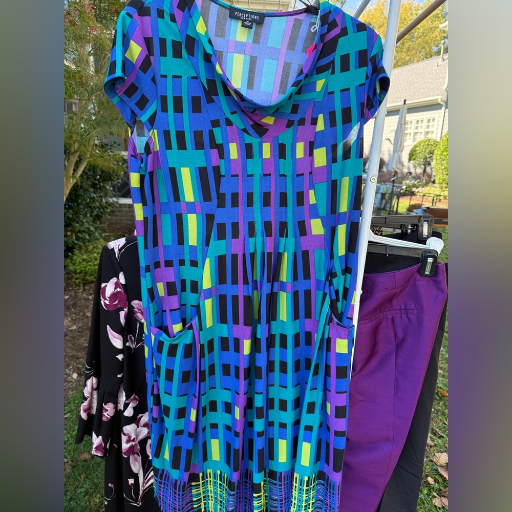 Perceptions Multicolor Geometric Dress